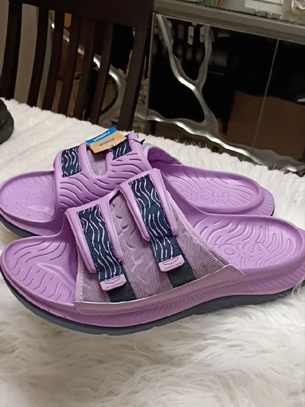 New Hoka One One Ora Recovey Slide Slip-On Sandal Violet Bloom Mens 12/Womens 14